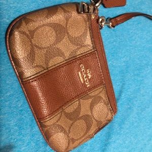 Coach leather wristlet